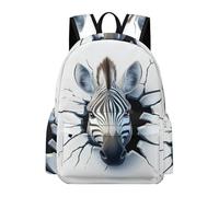 TPISLI Zebra Print Daypack Teens 12-16 Year Olds 3D Animal School Backpack Children Year 7 Modern Trendy Outdoor Travel Daypack Junior School Daily Use Outdoor Gift