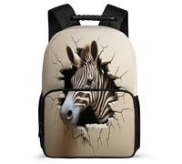 TPISLI Zebra School Backpack for Teens Girl Kid Bookbag for Boy Middle Elementary 3D Animal School Bag 15.7inch Large Capacity Kids Book Bag Shoulder Backpack Travel Daypack