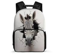 TPISLI Zebra School Backpack for Teens Girl Kid Bookbag for Boy Middle Elementary 3D Animal School Bag 15.7inch Large Capacity Kids Book Bag Shoulder Backpack Travel Daypack