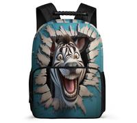 TPISLI Zebra School Backpack for Teens Girl Kid Bookbag for Boy Middle Elementary Animal 3D School Bag 15.7inch Large Capacity Kids Book Bag Shoulder Backpack Travel Daypack