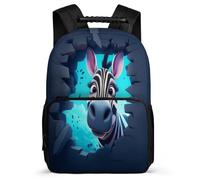 TPISLI Zebra School Backpack for Teens Girl Kid Bookbag for Boy Middle Elementary Animal Print School Bag 15.7inch Large Capacity Kids Book Bag Shoulder Backpack Travel Daypack