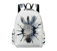 TPISLI Zebra School Backpack Kids School Years 5-9 3D Animal Rucksack Students Year 6 Fashion Lightweight Hiking Bookbag Daily Use Primary to Secondary Travel Gift