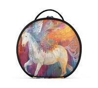 tplaotee A colorful unicorns with wings Toiletry Bags with Compartments & Handle Essentials Cosmetic Travel Bags For Women with adjustable dividers 11 IN