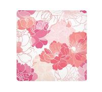tplaotee Abstract art illustrations flowers red Self Adhesive Travel Cosmetic Bag Cloth Jewelry Organizer Wrap Camera Lens Cloth Wrapper Cosmetic Organizers For Travel Size 21.7x21.7in