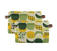 tplaotee Abstract Pattern Green storage baskets,foldable and waterproof pantry baskets with sturdy handle organizing outdoor outdoor 2 Piecing for garage quilt