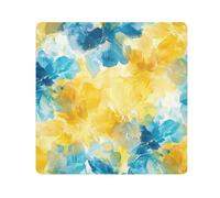 tplaotee Abstract Watercolor flower Lemon Yellow light Blue Magic Makeup Organizer Bag Cloth Travel Make Up Organizer Wrap Camera Lens Cloth Wrapper Organizer Bags For Women Size 21.7x21.7in