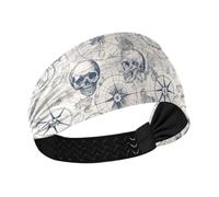 tplaotee Adventures Of The Black and White Skull Moisture Wicking workout headbands for women Stretchy sweatbands for Running Running Volleyball washing face