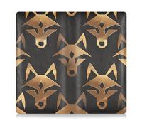 tplaotee American Anime Wolf Bronze Black Pu Leather Registration and Insurance Card Holder Wallet Accessories Case for Documents, Cards, License