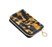 tplaotee Animal Chimpanzee Fur Print Brown Black leather women's card holder wallets With 9 cards slot RFID Blocking credit card case with zipper billetera para mujer