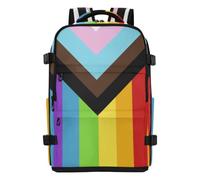 tplaotee Anti Theft Backpack Water-resistant Lightweight Carry On Backpack For Airplanes 15.6 Laptop Bag for Women & Men Outing Work Family Travel 20L Progress Pride Flag Rainbow Flag