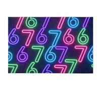 tplaotee Area Rugs 2'x3' Washable Non Slip Indoor Mats for Living Room Entryway Bedroom Neon Six Seven Fashion