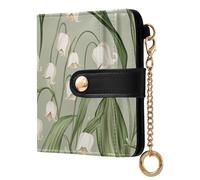 tplaotee Art Lily Of The Valley Neutral Women's Compact Folding Wallet Unique PU Leather Wallet With Card Slots for Women Girls