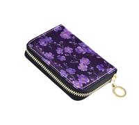 tplaotee Azalea Blu Ray Purple Black leather small card wallet with Cion Purse RFID Blocking mens credit card holder with zipper cartera para hombre