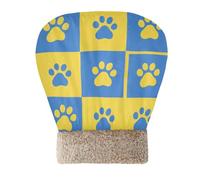 tplaotee Bed Sleeping Bag for Cat for Indoor Cats and Mini Dogs Blue Yellow Dog Paw Prints Hideway for cute's Cold Weather Self Heating Comfortable Cozy