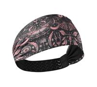tplaotee Black and Blush Butterfly Non-Slip? womens headbands fashion Stretchy sweaty bands for Cycling Workouts tennis Volleyball