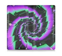 tplaotee Black and Purple Spiral Geometric Pattern Pu Leather Car Registration & Insurance Card Holder Document Wallet for any Car, Truck, Motorcycle, Trailer or Boat