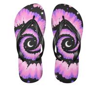 tplaotee Black and Red Chinese Dragon Purple Balck Spiral Fantastic rubber flip flop for women comfortable wedding flip, Purple Balck Spiral Fantastic, 8-9