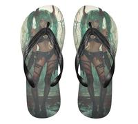 tplaotee Black and Red Chinese Dragon Sexy Little Devil Anime Woman rubber womens flip flops supportive wedding flip for Outdoor, Sexy Little Devil Anime Woman, 6.5-7