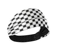 tplaotee Black-and-white Soccer Ball Pattern Non-Slip? women headbands for hair Elastic hairband for Workouts Workouts tennis tennis