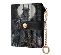 tplaotee Black Beauty Devil Women's Folding Wallet Fancy PU Leather Bifold Wallet for Women Girls
