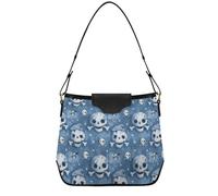 tplaotee Black Butterfly Moon Phase Shoulder Bag Purses and Handbags with Removable Straps for Daily Travel, Surrealism Pirates Baby Blue, One Size