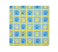 tplaotee blue and yellow paw prints Magic Sticker Travel Pouchs Cloth Jewelry Organizer Wrap Camera Lens Cloth Wrapper For Organization Size 21.7x21.7in