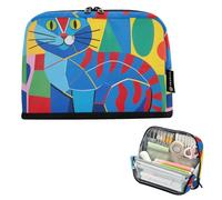 tplaotee Blue Cat in The Style Of Pencil Case Organizer Large Capacity Pen Case Organizer Simple Organizer Box for Girls Elementary estuche para lapices nina