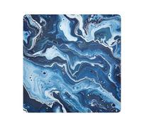 tplaotee Blue Marble Print Magic Self-Adhesive Cosmetic Pouchs Cloth Cosmetic Bag Organizer Wrap Camera Lens Cloth Wrapper Makeup For Women Size 21.7x21.7in