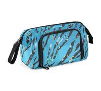 tplaotee Blue zebras Stripe Animal Print Abstract Jungle Wild Pencil Case Large Capacity Large Pencil Bag Lightweight for Student Cosmetics