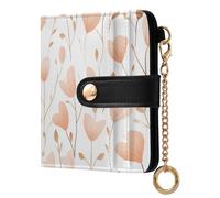 tplaotee Bluebell Rose Gold and White Women's Folding Wallet With Card Slots Cute Premium PU Leather Wallet for Women Girls