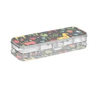 tplaotee Bohemian Pony Black Horse Designed Plastic Pencil Box Clear Double Deck Pens Case Boxes For Stationery With Snap-Tight Lid