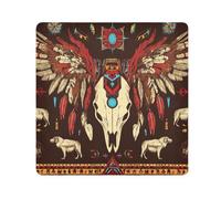 tplaotee boho goat skeleton Magic Self-Adhesive Makeup Travel Bag Cloth Jewelry Organizer Wrap Camera Lens Cloth Wrapper Organizer Bags For Women Size 21.7x21.7in