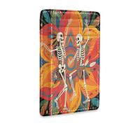 tplaotee Boho Mandala Flower and Human Skeleton leather womens wallets slim With Cash Slot RFID Blocking slim card holder for Men and Women