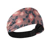 tplaotee Boho Pink Flowers Web Retro no slip workout headbands for women Elastic head bandanas for women for Running Running tennis tennis