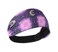tplaotee Boho Purple Mystery Moon no slip comfortable headbands for women Elastic head sweat bands for women for Workouts Athletic Sports tennis tennis