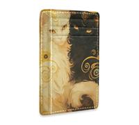 tplaotee Boho White and Black Cats Chic leather mens small wallet ultra slim with money clip RFID Blocking small card wallet woman for Men and Women