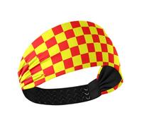 tplaotee Buffalo Plaid Check Yellow Deep Pink Moisture Wicking soft headbands Elastic sweat bands for Daily use Yoga basketball tennis