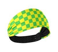 tplaotee Buffalo Plaid Check Yellow Lime Green Moisture Wicking sweat headband Stretchy sweat for Running Yoga Volleyball hiking