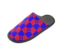 tplaotee Buffalo Plaid Violet Crimson Womens Slippers Woman Indoor Slippers with Memory Foam For House, Bedroom