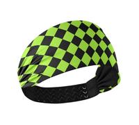 tplaotee Buffalo Plaid Yellow Green Black Non-Slip? sweatband headband Stretchy sweaty bands for Workouts Daily use Volleyball Volleyball