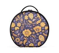 tplaotee Buttercup and Sweet Potato Pattern paisley Makeup Bag with Compartments & Handle Lightweight Case Cosmetic Makeup Bag with adjustable dividers 11 IN