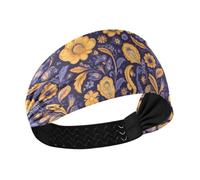 tplaotee Buttercup and Sweet Potato Pattern Paisley Non-Slip? summer headbands for women Elastic head bands for women for Yoga Gym Volleyball Volleyball