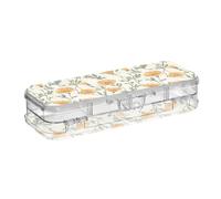 tplaotee California Poppy Flower Vintage Cartoon Style Designed Plastic Box For Pencils Double Layer Pens Case Hard Boxes For Stationery With Snap And Lid