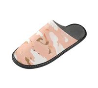 tplaotee Camouflage Rose Gold Warm Women Slippers Soft Slippers For Women Indoor with Memory Foam For House, Bedroom