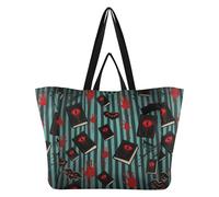 tplaotee Canvas Totes Utility Kitchen Grocery Bags Large Tote Bag for Men Wedding Party,Travel,Laundry Halloween Red Devil's Eye Blood Handprint