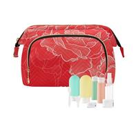 tplaotee Carnation Lace Scarlet Travel Bag Zipper Women's Coin Purse Wallet for Travel Makeup, Carnation Lace Scarlet, One Size