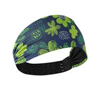tplaotee Carnation Lime Green and Navy Blue Non-Slip? sweat headbands Elastic sweat band for women for Cycling Running basketball Volleyball