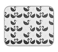 tplaotee Cartoon Black and White Swan Pattern Summer cat Cooling mat Outdoor Self Cooling beds for Outdoor Cats for Rabbit Indoor Portable tapete refrescante para mascotas M
