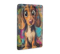 tplaotee Cartoon Cunning Dog leather wallet for men slim with money clip RFID Blocking small card wallet woman for Men and Women