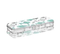 tplaotee Cartoon Cute Black Green Fish Designed Clear Pencil Box Plastic Double Layer Hard Pens Case Boxes For Craft Art With Snap And Lid